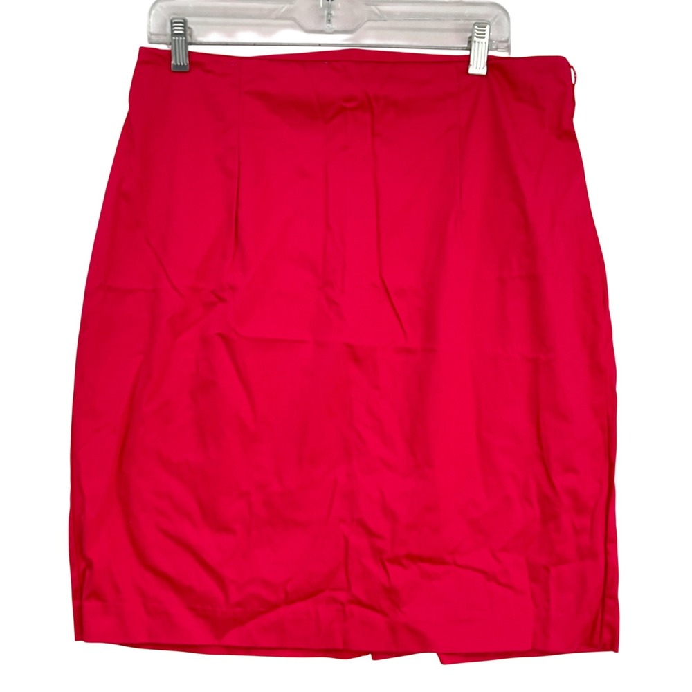 Worthington Pink Pencil Skirt Womens 14 Cotton Blend Stretch Knee Length Career